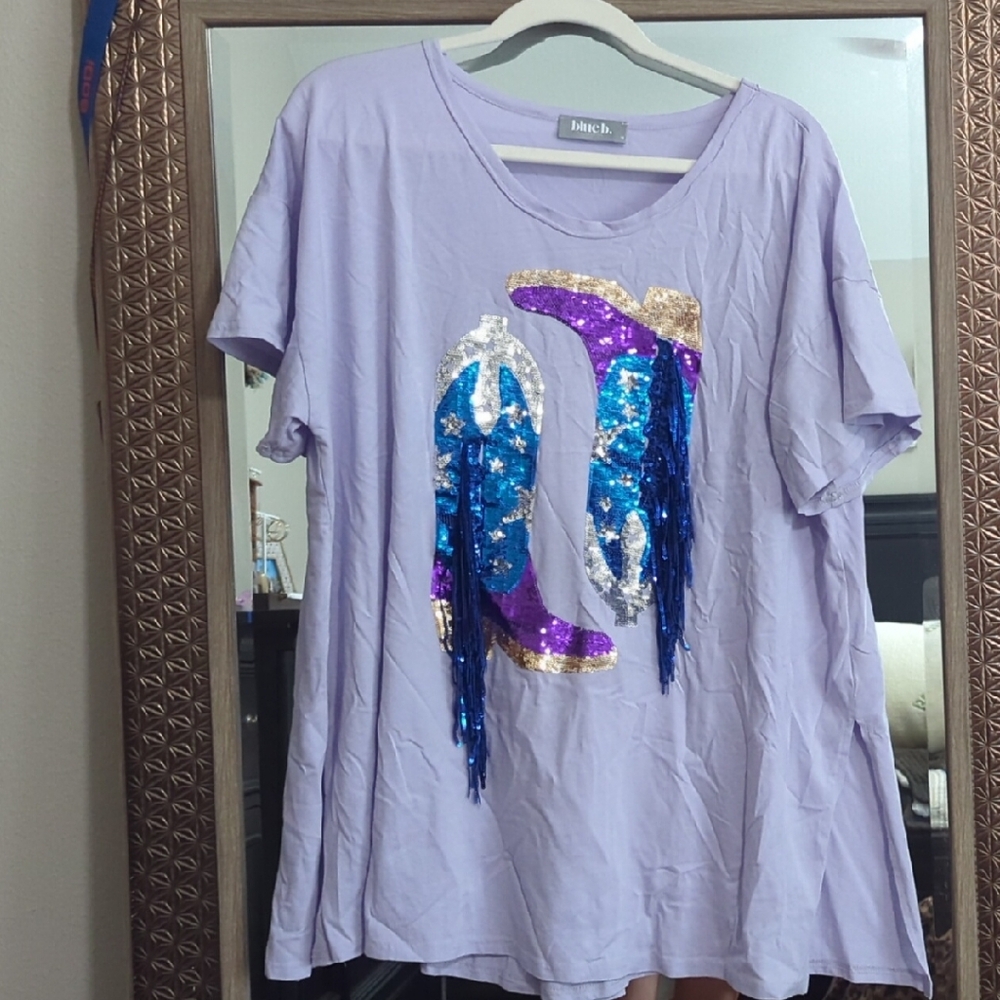 Lavender Sequin Embellished Top by Hatch